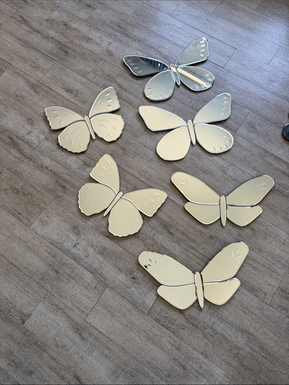 Pottery Barn Kids Butterfly Wall Mirrors - Silver Accents